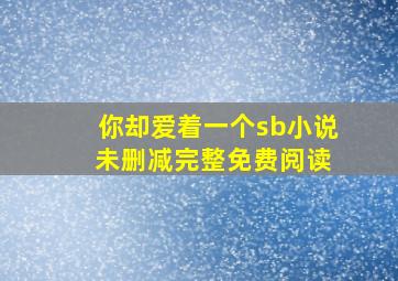 你却爱着一个sb小说 未删减完整免费阅读